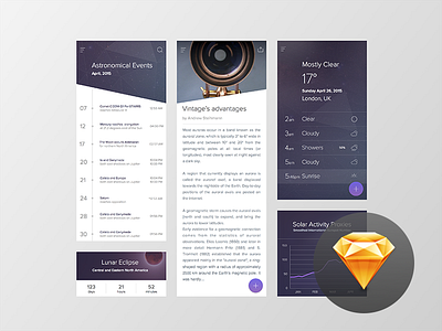 Starry App Freebie application freebie interaction material sketch starry ui ux