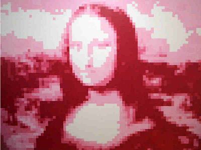 Mona Lisa duotone mona lisa mosaic mural paint