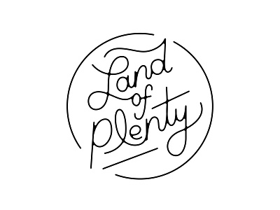 Land of Plenty custom lettering identity lettering logo script