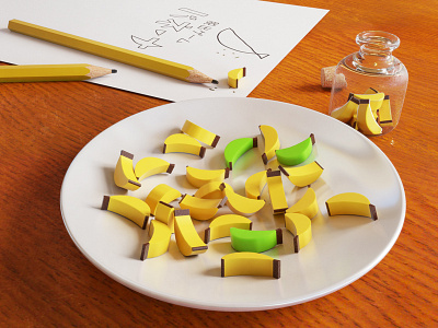 Banana eraser 3d banana バネーナ