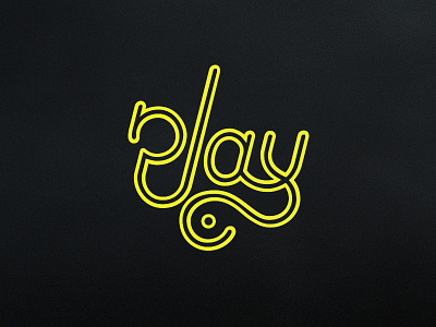 Play lettering logo logotype play type typography yellow