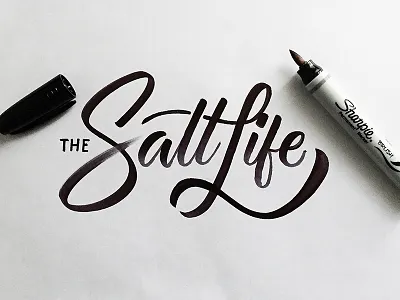 The Salt Life brush lettering calligraphy hand lettering in a brush lettering