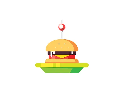 Tasty secret project burger clean flat food icon illustration minimal shadow tasty vector