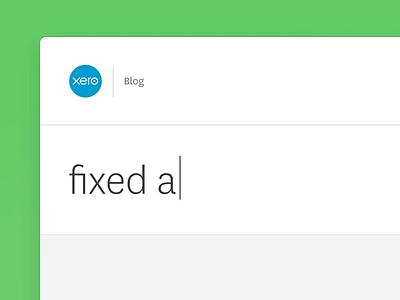 Big search bar big text blog nav search white space xero