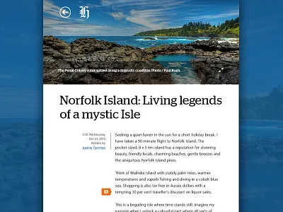 The New Zealand Herald app back button layout news article photo gallery typography