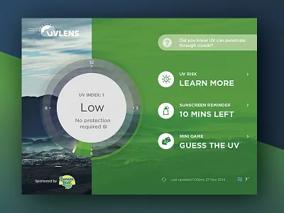 UV Lens app dial icons ipad mini game reminder sun temperature uv weather