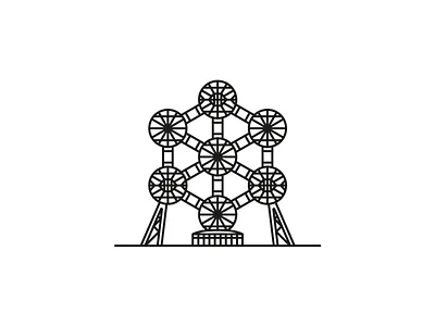 Atomium architecture atomium lineart monoline