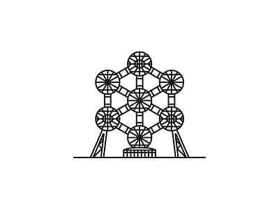 Atomium architecture atomium lineart monoline