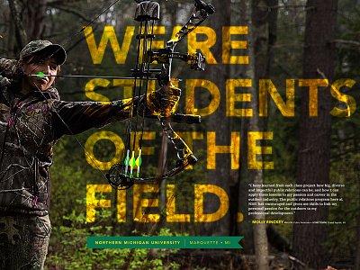 NMU Ad Series arrow bow camo hunting marquette mi nmu northern michigan university overlay realtree