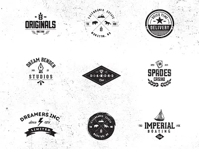 Vintage Badge/Logo Pack artisan badge hipster imperial logo logos old pack retro studio vintage