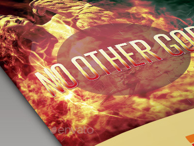 No other God Church Bulletin Template loswl marketing modern photoshop program psd purple religious sermon sunday template youth