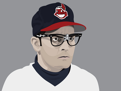 Ricky "Wild Thing" Vaughn 1989 baseball charlie sheen cleveland color illustration indians portrait ray bans turtle neck