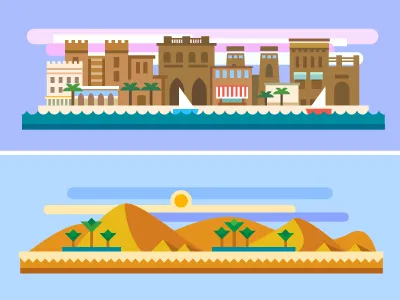 African landscapes african background cartoon desert egypt flat illustration landscape nature sand savannah vector