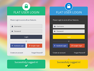 Flat Login Panel PSD Freebie download flat free free psd freebie gui interface login psd psdfreebies ui web