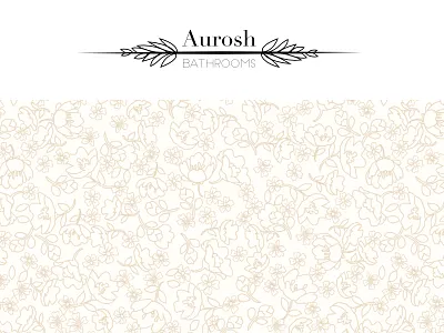 Aurosh Bathrooms Branding bathroom beige brand branding brief design flowers logo