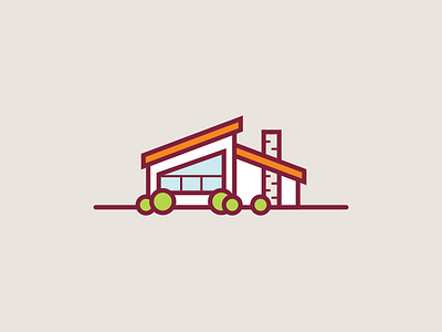 Mid-Century Modern House building dream house home house icon illustration mid century modern orange retro vector vintage