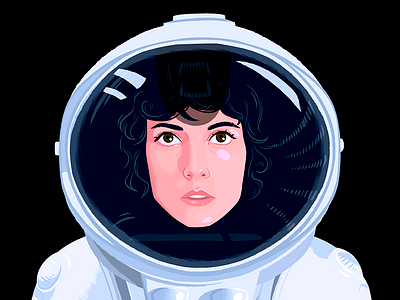 Ellen Ripley alien art creature digital art drawing illustration ripley spacesuit woman