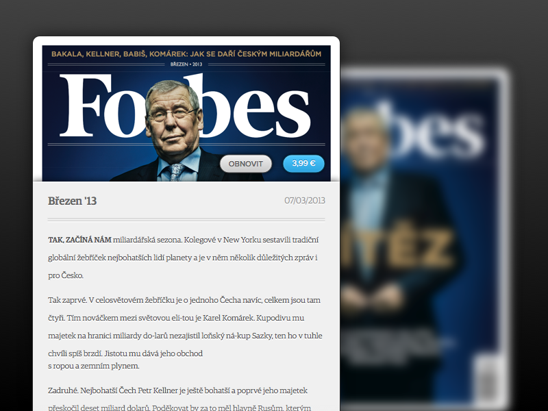 Forbes Issue Detail app ios ipad iphone magazine reader