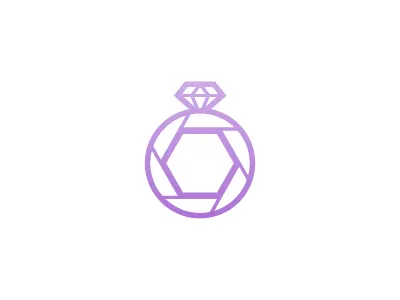 Wedding Photographer Logo diamond logo mark photographer ring shutter symbol wedding