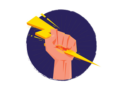 Zeus hand icon illustration symbol thunderbolt zeus