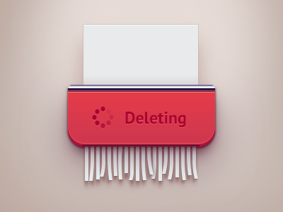 Deleting delete loading paper shredder ui