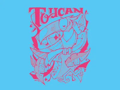 Toucan illustration ilustración jungle rose toucan vector wild