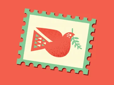 peace bird stamp bird christmas holiday illustration peace stamp vector