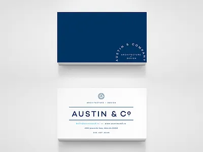 Austin & Co. Business Card architecture branding business cards logo navy