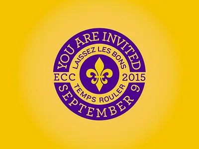 2015 ECC Invitation Badge badge design fleur de lis illustrator logo one color type typography