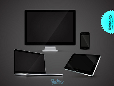 Set of digital devices adobe device free imac iphone macbook mobile vector