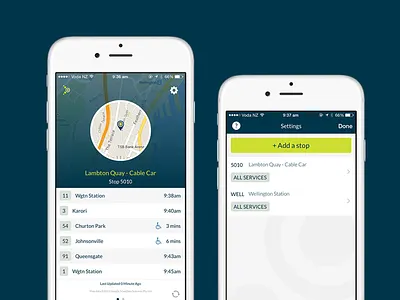 Metlink Realtime iOS App bus ios metlink mobile paperkite train transit transport ui ux