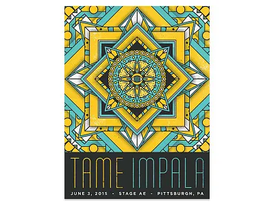 Tame Impala Pittsburgh gigposter graphicdesign illustration mandala pa pittsburgh screenprint tameimpala