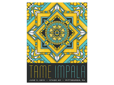 Tame Impala Pittsburgh gigposter graphicdesign illustration mandala pa pittsburgh screenprint tameimpala