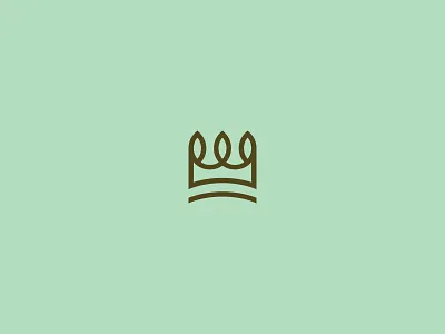 Crown + Leaves branding brown crown fresh leaf logo mark mint
