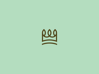 Crown + Leaves branding brown crown fresh leaf logo mark mint