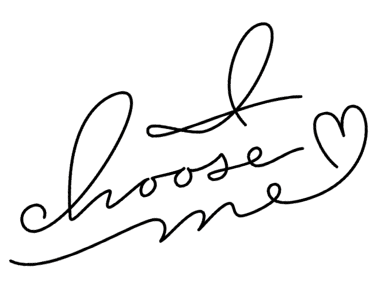 I Choose Me lettering points process script tattoo vector