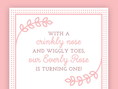 First Birthday Invite birthday girl invitation pink