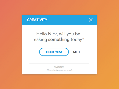 Daily UI Choices #1 creativity dialogue box fun popup type ui ux