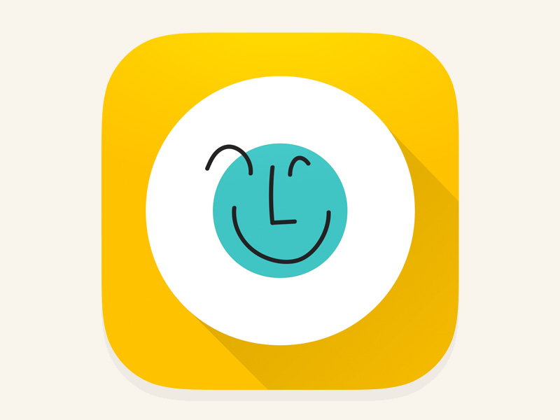 Hoop App Icon Studies app circle drawing face fun hoop icon turquoise yellow