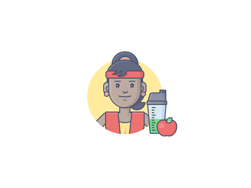 The Maintainer! animated animation apple character fitness fruit graphic design gym illustration