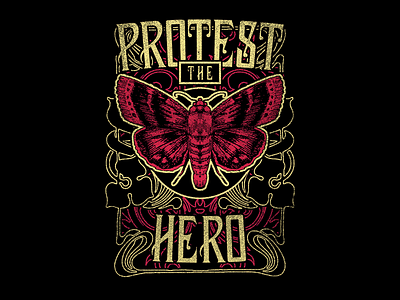 Moth apparel band bandmerch merch merchandise moth protestthehero shirt texture tshirt vintage