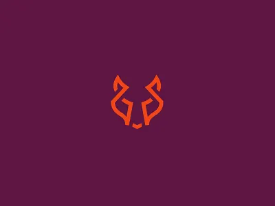 Wolf animal gradient illustration logo mark violet wolf