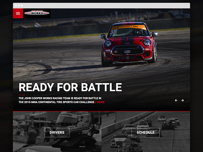 MINI John Cooper Works Racing Team Website jcw john cooper works mini cooper responsive web design