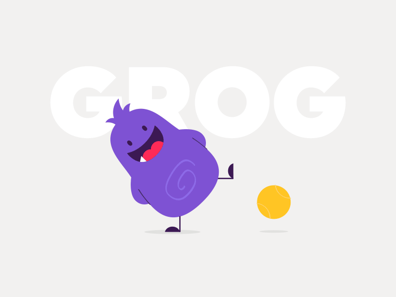 Character Development ball brand character happy icon logo monster purple yellow