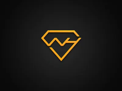 Logotype WH branding design diamond flat geometry identity line logo logotype mark sign simple