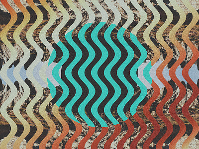 Wiggle room. circle collage desert illustration landscape lines nature psychedelic waves