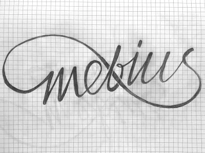 Mebius caligraphy handlettering infinity lettering logo mebius sketch