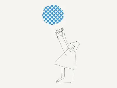 Gimme blue character design illustration ink line pen simple texture