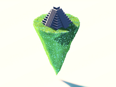 Maya 3d abstract c4d cinema 4d island landscape lowpoly maya nature pyramid roccano water