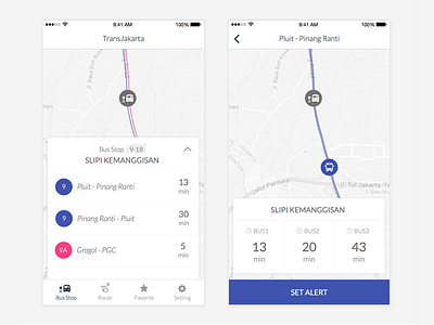 Public Bus Tracker App app bus clean mobile tracking ui